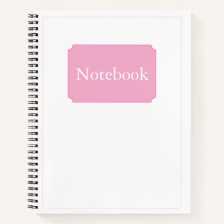 Simple Elegant Minimalist White Pink Chic Spiral Notebook
