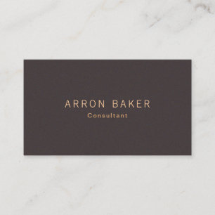 Simple Elegant Minimalistic Solid Brown Suede Look Business Card