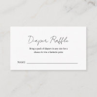 Simple Elegant Modern Baby Shower Diaper Raffle