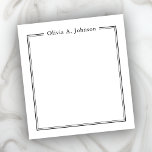 Simple Elegant Modern Black White Notepad<br><div class="desc">Easily add your custom name to this elegant notepad. This stylish personalised notepad is perfect for business and home/office projects.</div>