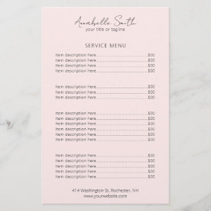 Simple Elegant Modern Blush Pink Price List