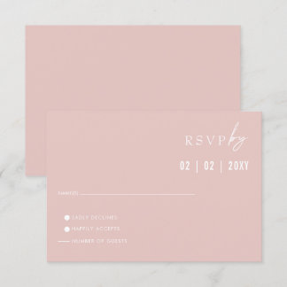 Simple Elegant Modern Blush Wedding RSVP Card