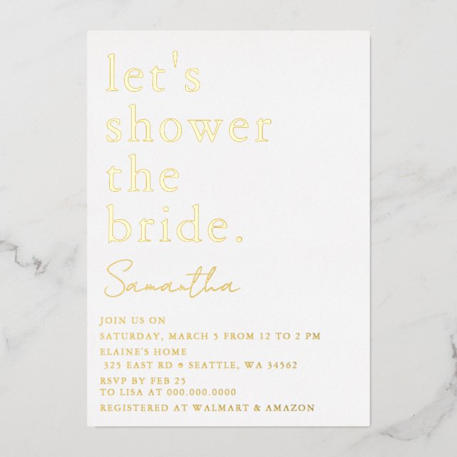 Simple Elegant Modern Bridal Shower (Front)