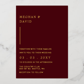 Simple Elegant Modern Burgundy Wedding