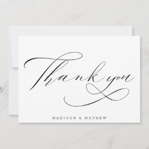 Simple Elegant Modern Calligraphy Script Thank You Card