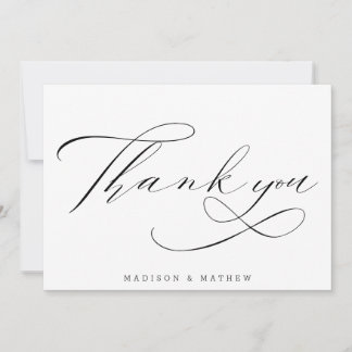 Simple Elegant Modern Calligraphy Script Thank You Card