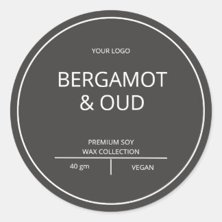 Simple Elegant Modern Candle Classic Round Sticker