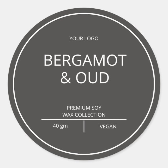 Simple Elegant Modern Candle Classic Round Sticker (Front)