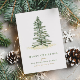 Simple Elegant Modern Christmas Tree Holiday Card