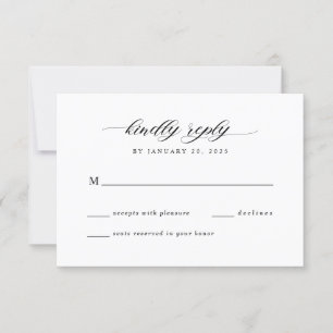 Simple Elegant Modern Classic Typography Wedding RSVP Card