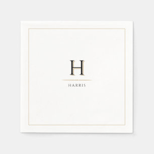 Simple Elegant Modern Classy Luxe Family Monogram Napkin