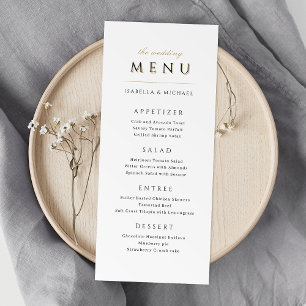 Simple Elegant Modern Classy Luxury Wedding Menu