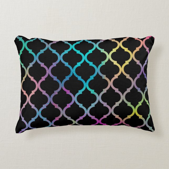 Simple Elegant Modern Colourful Moroccan Pattern | Decorative Cushion (Front)