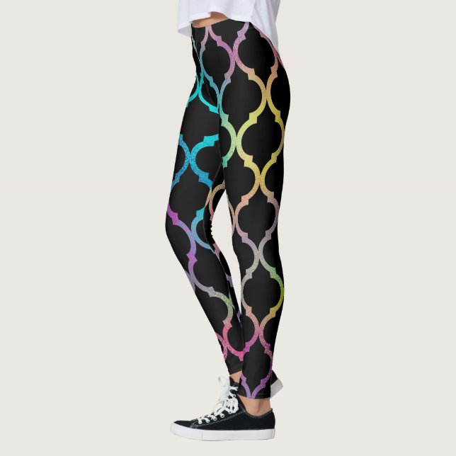 Simple Elegant Modern Colourful Moroccan Pattern | Leggings (Left)