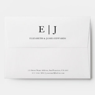 Simple Elegant Modern Couple Monogram  Envelope