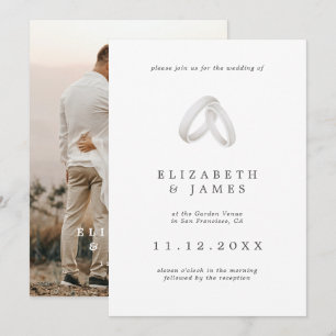 Simple Elegant Modern Couple Photo Wedding Invitation
