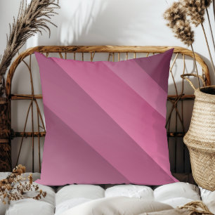 Simple Elegant Modern Diagonal Stripes Dark Pink Cushion