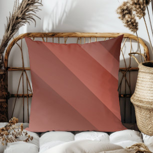 Simple Elegant Modern Diagonal Stripes Terracotta Cushion