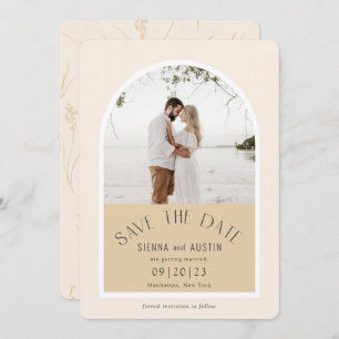 Simple Elegant Modern Earth Tones Beige Wedding Save The Date