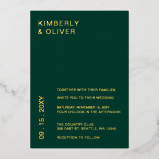 Simple Elegant Modern Emerald Green Wedding