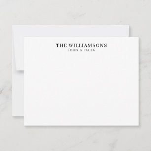 Simple Elegant Modern Family Name Black Font Card