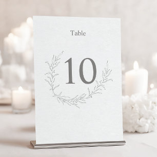 Simple Elegant Modern Foliage Leaves Sketch Art Table Number