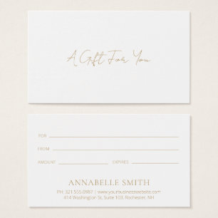 Simple Elegant Modern Gold Gift Certificate