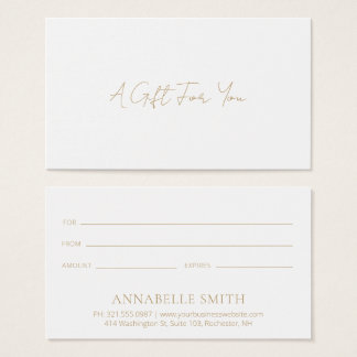 Simple Elegant Modern Gold Gift Certificate