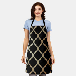 Simple Elegant Modern Gold Moroccan Pattern   Apron