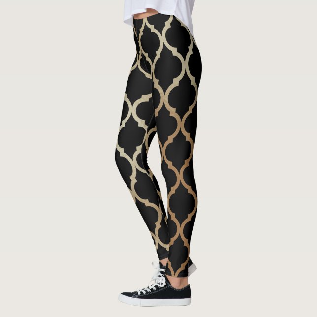 Simple Elegant Modern Gold Moroccan Pattern | Leggings (Left)