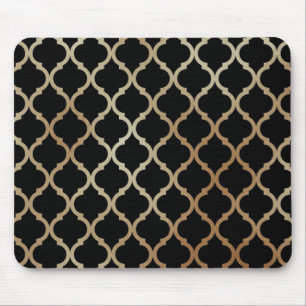 Simple Elegant Modern Gold Moroccan Pattern   Mouse Mat