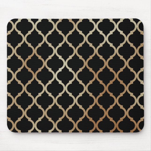 Simple Elegant Modern Gold Moroccan Pattern | Mouse Mat (Front)