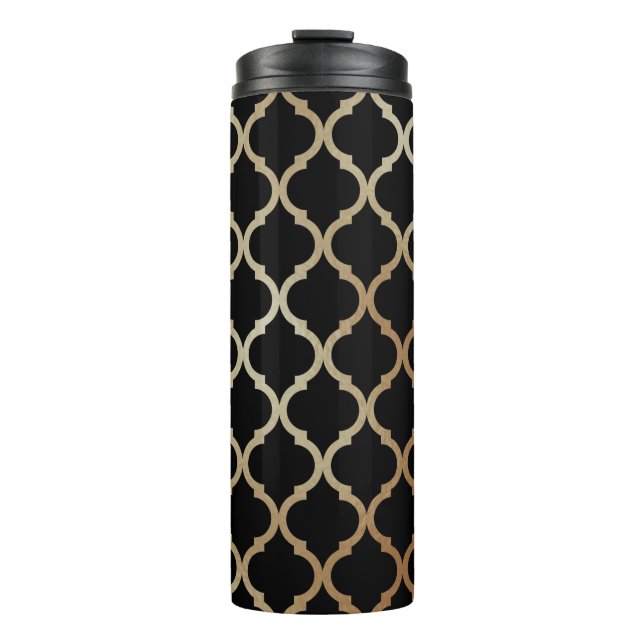 Simple Elegant Modern Gold Moroccan Pattern | Thermal Tumbler (Front)