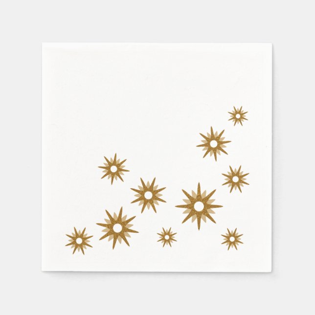 Simple Elegant Modern Gold Starburst Design  Napkin (Front)