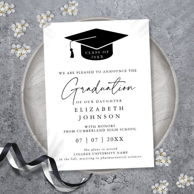 Simple Elegant Modern Graduation Announcement (Simple Elegant Modern Graduation Announcement)
