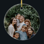 Simple Elegant Modern Hanukkah family Photo Ceramic Tree Decoration<br><div class="desc">Simple Elegant Modern Hanukkah family Photo</div>