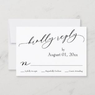 Simple, Elegant, Modern Kindly Reply RSVP Card