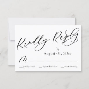 Simple, Elegant, Modern Kindly Reply RSVP Card