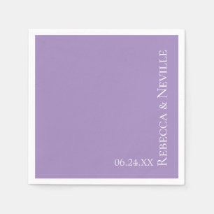 Simple Elegant Modern Lavender Text Wedding Napkin