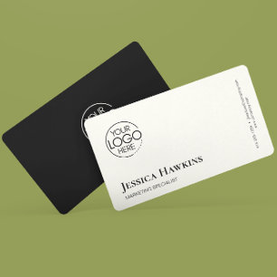 Simple Elegant Modern Logo Black Noir Professional Business Card