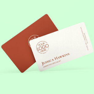 Simple Elegant Modern Logo Terracotta Professional Business Card