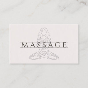 Simple Elegant Modern Massage Therapist Lotus Pose Business Card