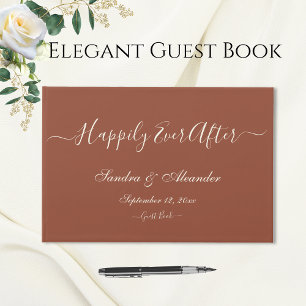 Simple Elegant Modern Minimal Terracotta wedding Guest Book