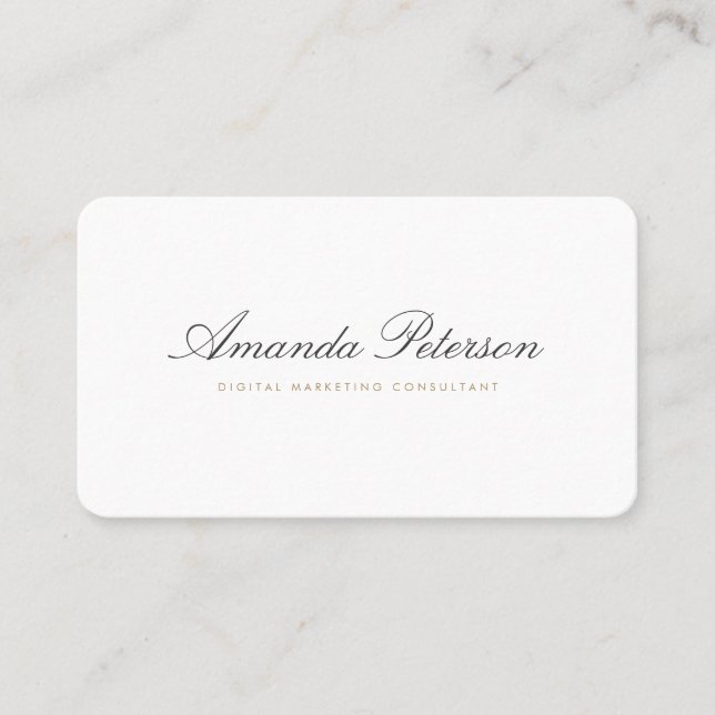 Simple Elegant Modern Minimalist Gold and Grey Business Card (Front)