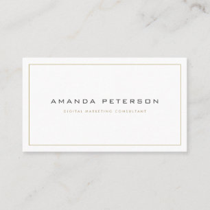 Simple Elegant Modern Minimalist Gold and Grey Business Card