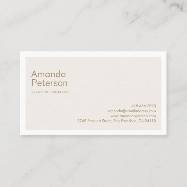 Simple Elegant Modern Minimalist Gold Business Card (Front)