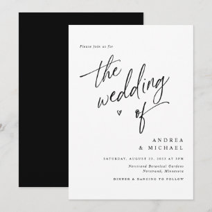 Simple Elegant Modern Minimalist Wedding Invitatio Invitation
