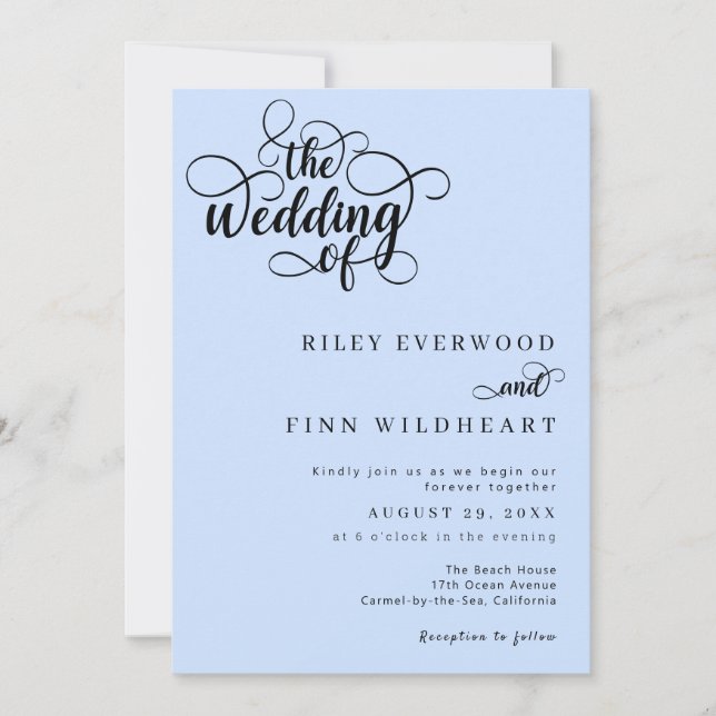 Simple Elegant Modern Minimalist Wedding Invitation (Front)