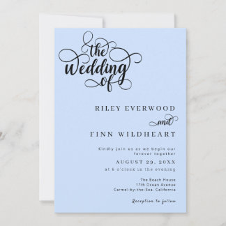 Simple Elegant Modern Minimalist Wedding Invitation