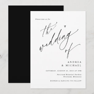 Simple Elegant Modern Minimalist Wedding Invitation